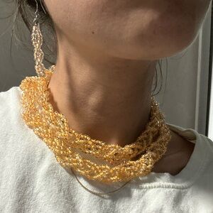 Elegant Beaded Necklace and Earring Set